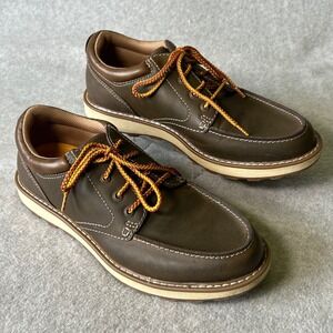 Earth Spirit Men's Emery Lace-up Boat Shoes Leather Brown Casual Walking 9.5 EUC